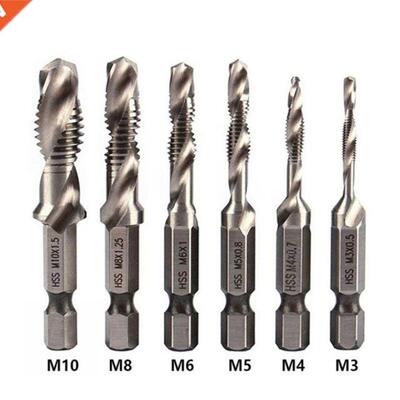 M3-M10 Titanium Plated HSS Tap Drill Bits Hex Shank Screw Th