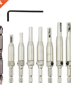 10Pcs Hinge Drill Bit Set with Bit Self-Centering Drill Bit