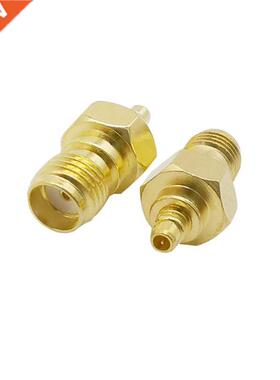 1Pcs Gold-plated Brass MMCX Male Plug to SMA Female Jack RF