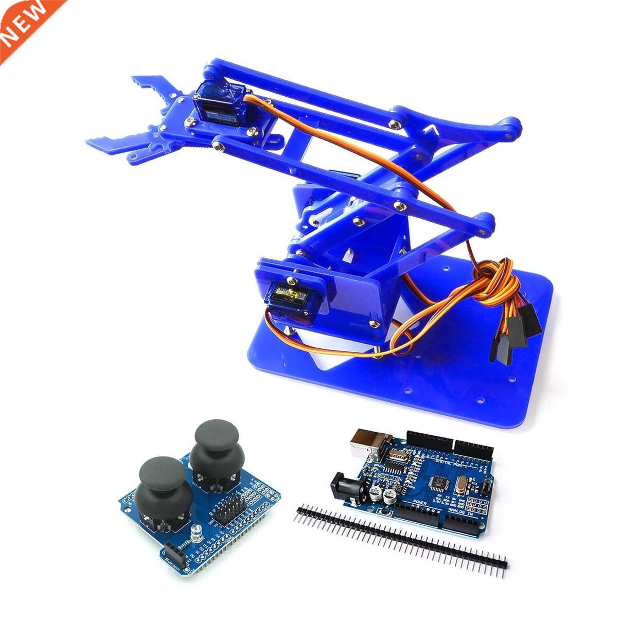 SG90 MG90S 4 DOF Unassembly Acrylic Mechanical Arm Robot Man