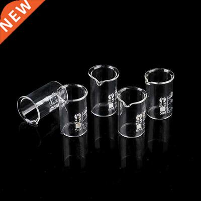 New 5Pcs Capacity 5ml Low Form Beaker Chemistry Laboratory B