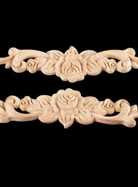 1Pc 20*5cm Woodcarving Decal Corner Long Onlay Applique Unpa