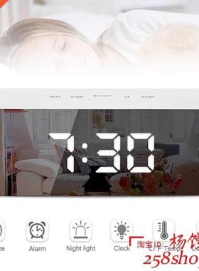 LED Mirror Alarm Clock Digital Table Clock Time Temperature