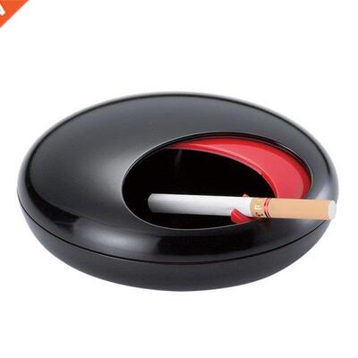 Rotatng Ashtray wth Sldng Ld Wndproof Smoker Ash Tray