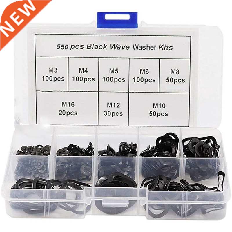 Black Steel Ring Spring Washer Three Wave Washers 65MN Wave