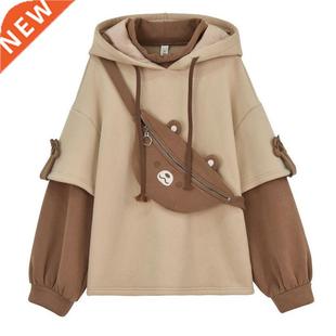 harajuku aesthetic bear anime hoodie women korean kawaii cre