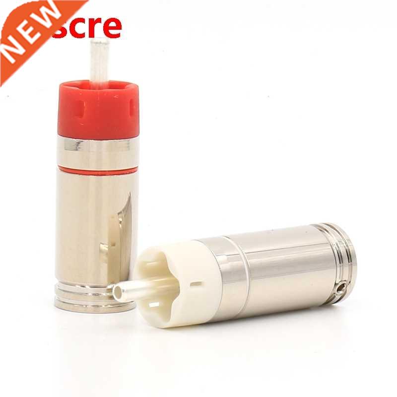 4pcs ulletPlug Silver Plated Tellurium Copper RCA Plugs co