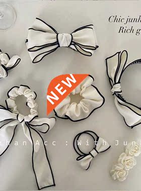 Korea INS Temperament Fairy Fragrance Bowknot Black Hairpin