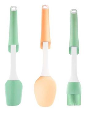 Silicone Spatula Cutter Barbeque Brush Cooking BBQ Heat Resi