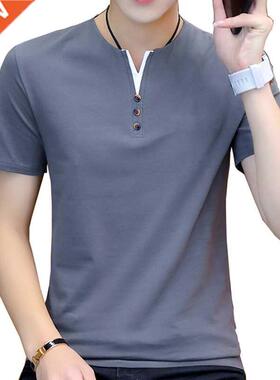 BROWON Summer Top Men T-shirt Casual Short Sleeve Cotton Bus