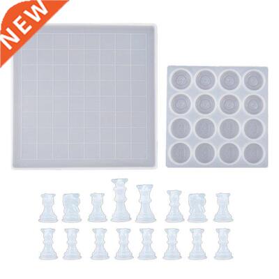 18 Pcs  Epoxy Chess Silicone Mold Classic Checkers Board