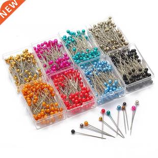 Colorful Round Stitch Box Str Needles 38cm Head 100Pcs Pearl