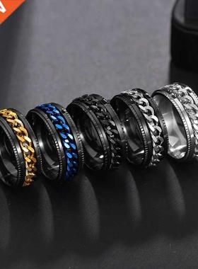 Rotate Rotating Anxiety Fidget rings Titanium Stainless Stee