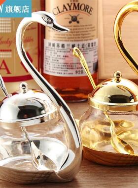 alloy Condiment Pot Seasoning Container Spice Glass Jar Salt