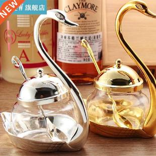 Seasoning Container Spice alloy Jar Pot Glass Salt Condiment
