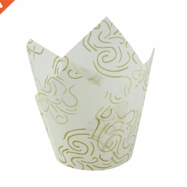 100 Pcs Muffin Paper Wedding Muffins Paper Moulds Tulip Moul