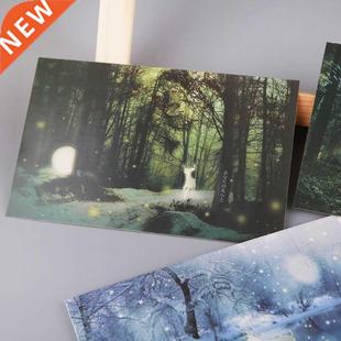 Postcard Glow Forest Vintage Stre Dark Luminous The 0pcs