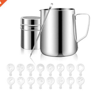 1Set Milk Frothing Pitcher 12Oz/350Ml, Stainless Steel Steam