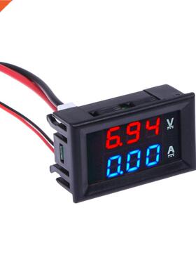 Voltmeter meter DC 7-100V 10A Red lue LED p Panel Guage