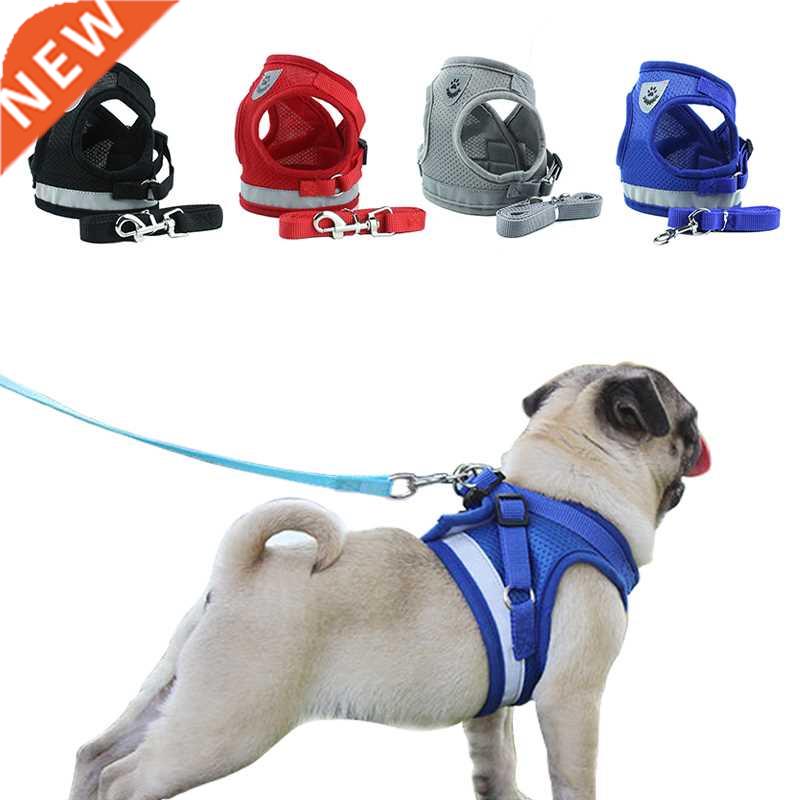 Dog Harness with Leash Summer Pet Adjustable Reflective Vest
