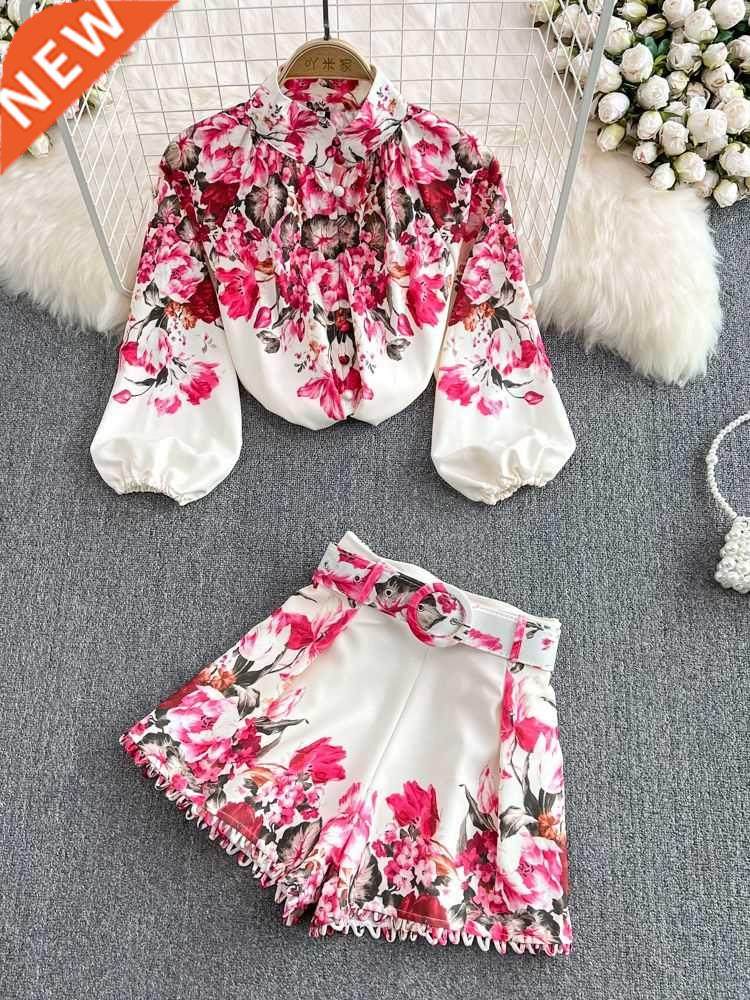 2022 Fashion Spring Runway 2 Piece Sets For Women Turn Down