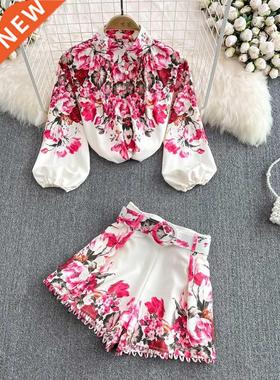 2022 Fashion Spring Runway 2 Piece Sets For Women Turn Down