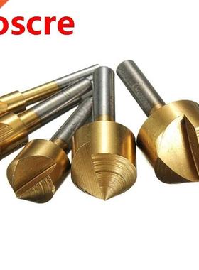 5Pcs Titanium Coated 90° Single Flute edge Chamfer Count