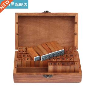 Alphabet Stamp Vintage Rectangle Letter Wood Alph Pcs
