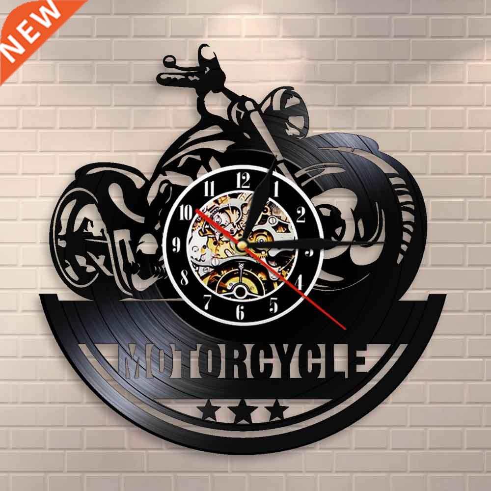 American Classic Motorcycle Wall Art Wall Clock Garage Sign