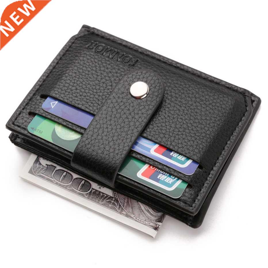 Fashion Mini Wallet Men Leather PU Card Holder Thick Zipper