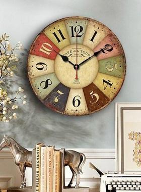 Retro Wooden Wall Clock Rooster Vintage Rustic Non-Ticking S