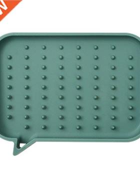 2 Pcs Self-draining Soap Dishes Flexible Sponge Holder Silic