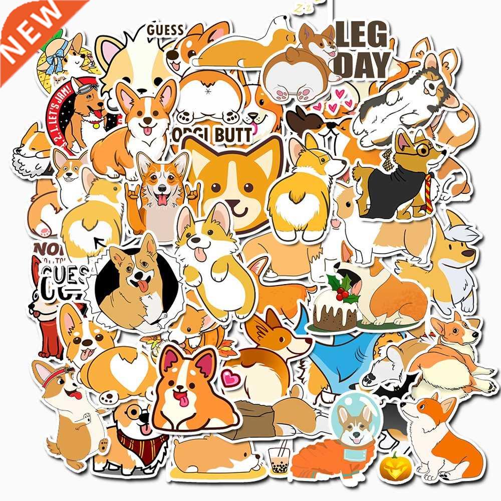 50pcs cute animal dog corgi waterproof sticker pet dog deco