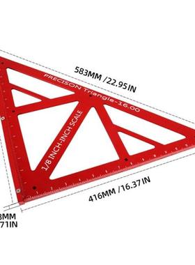 Triangle Ruler Measuring 16'' Precise Scale Aluminum