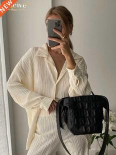 Home Suit Blouse Causal Wit Sleeve Loose Long Clacive Autumn