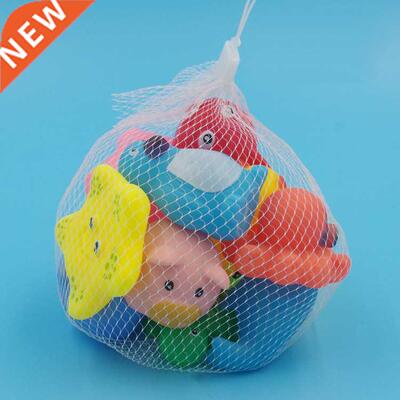 10 Pcs/pack Cute Animals Bath Toy Colorful Soft Rubber Float