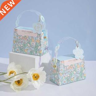 Flower Gift Boxes Candy Cake Paper Package Handle Box Cookie
