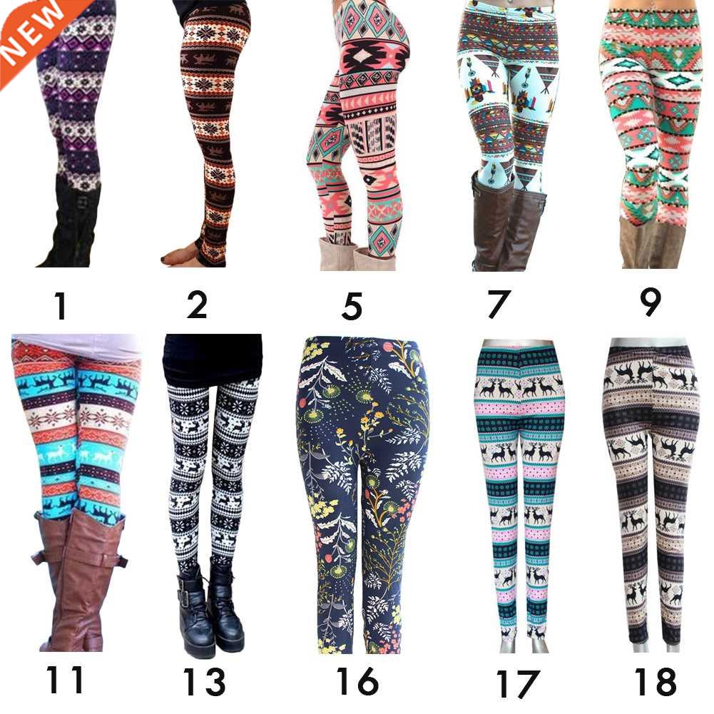 2022 Christms Print Women's Leggings High Wist Leggings H