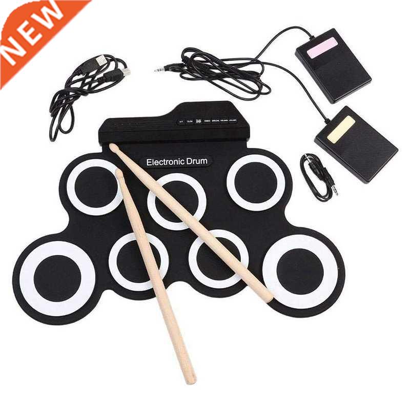 Digital Electronic Roll p Drum Pad Set Kit - Portable Silico