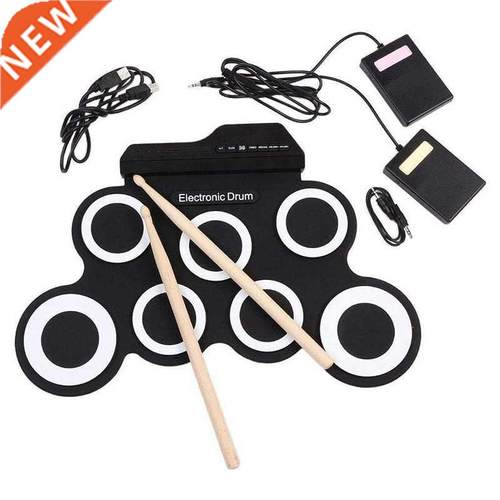 Digital Electronic Roll p Drum Pad Set Kit - Portable Silico