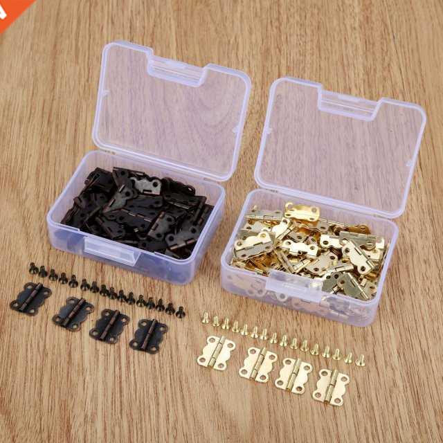 60Pcs 16*12mm Cabinet Door Furniture Hinge Jewelry Wood Boxe