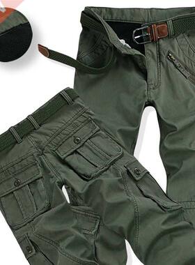Winter Thicken Fleece Army Cargo Tactical Pants Overalls Men