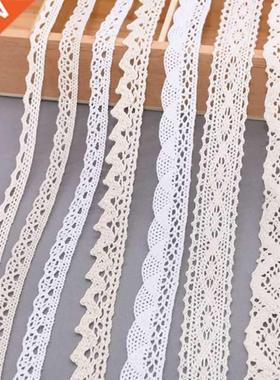 5/10Yards White Cotton Emroidered Lace Trim Rions Faric