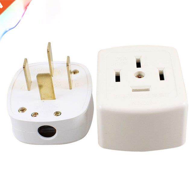 White 3 Phase 4 Flat Pin Earth Ground Industrial Socket Plug