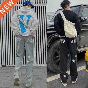 Y2k Wide Leg Harlan Jeans Men Loose Denim Trousers Neutral J