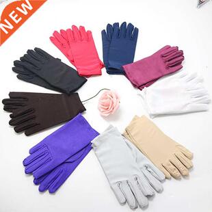 1Pair Men Black White Etiquette Short Gloves Thin Stch Spand