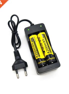 18650 Battery Charger US/EU Plug 2 Slots Smart Charging Safe