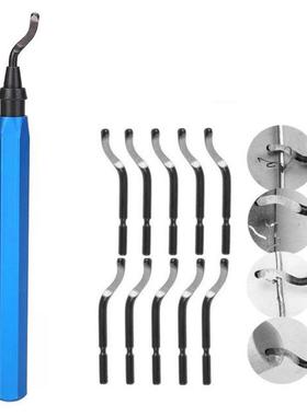 Handle Burr Metal Deburring Remover Cutting Tool With 10pcs