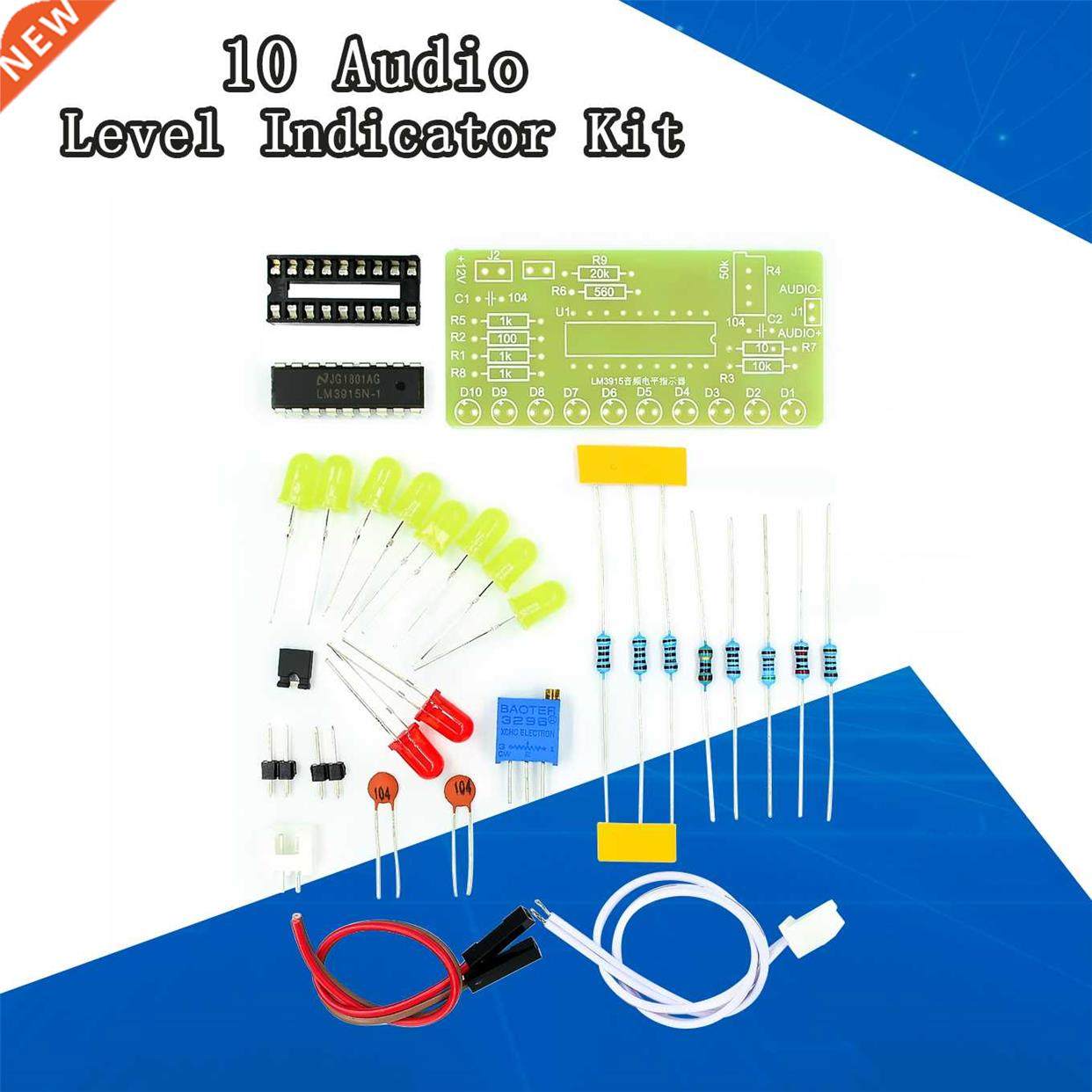 lm3915 10 led sound audio spectrum analyzer level indicator