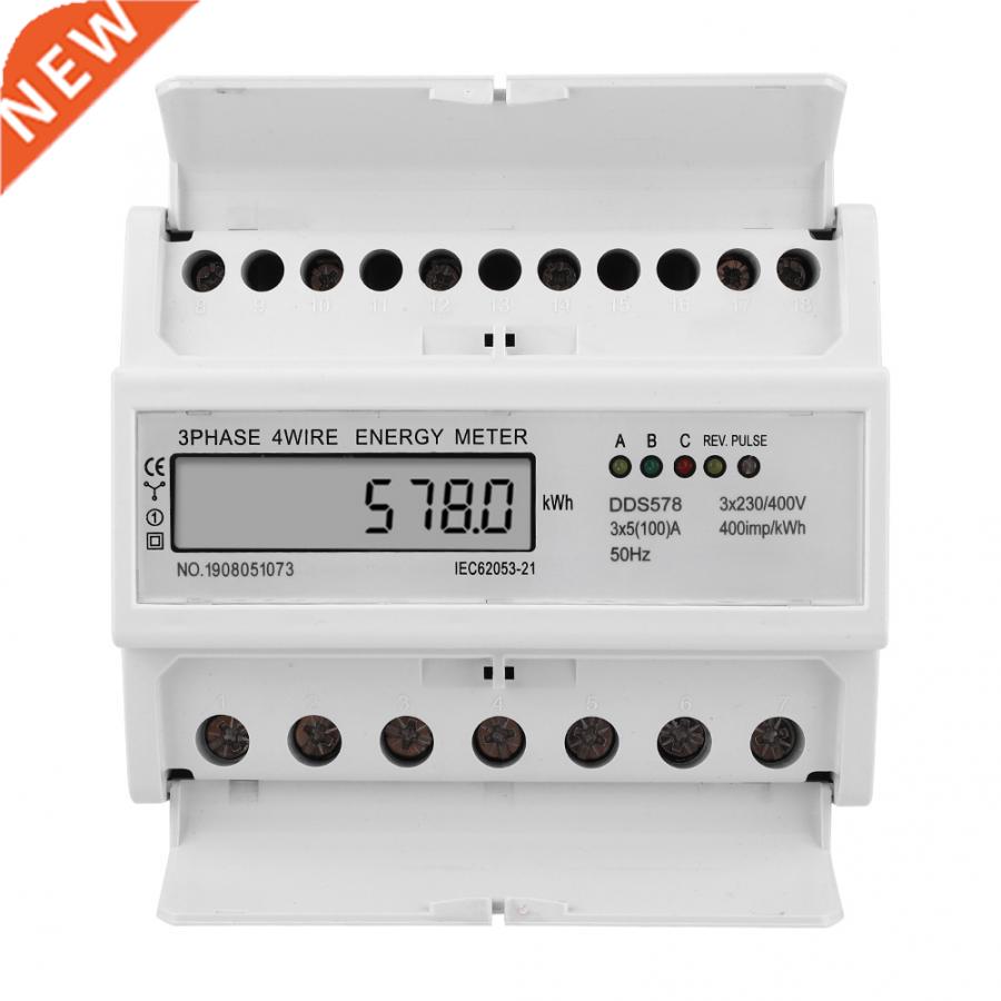 DDS578 Energy Meter LCD Display Watt Hour Meter  Phase 4 Wi